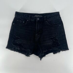 Wild Fable Black High Rise Distressed Rough Hem Shorts Size 00 Women’s